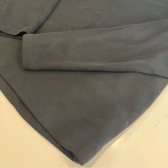 LOFT Black Ruffled Collar with Buttons Sweatshirt Top Size Large - Picture 3 of 8